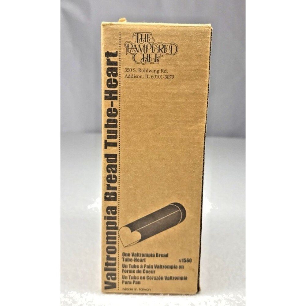 Pampered Chef #1560 Valtrompia Heart Bread Tube Mold Box Recipe Book Vintage